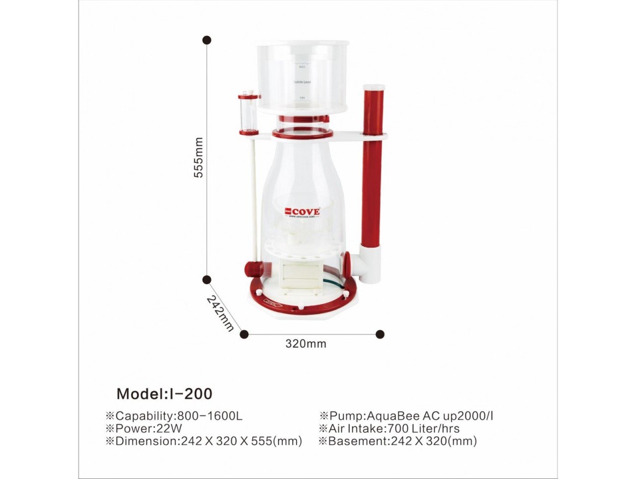 AQUABEE COVE - I-200 Protein Skimmer